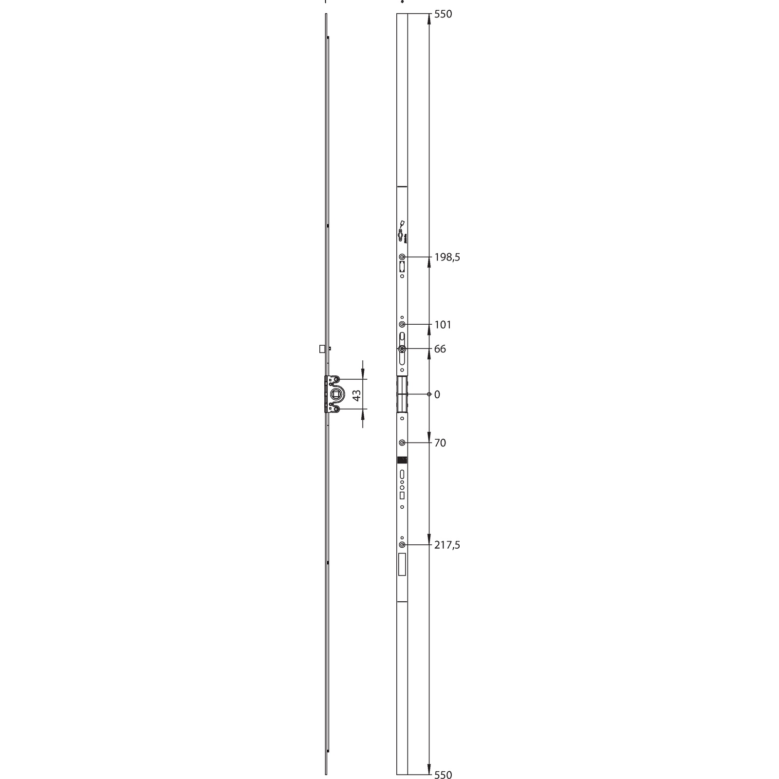 Winkhaus Getriebeschiene GRM 1300/1