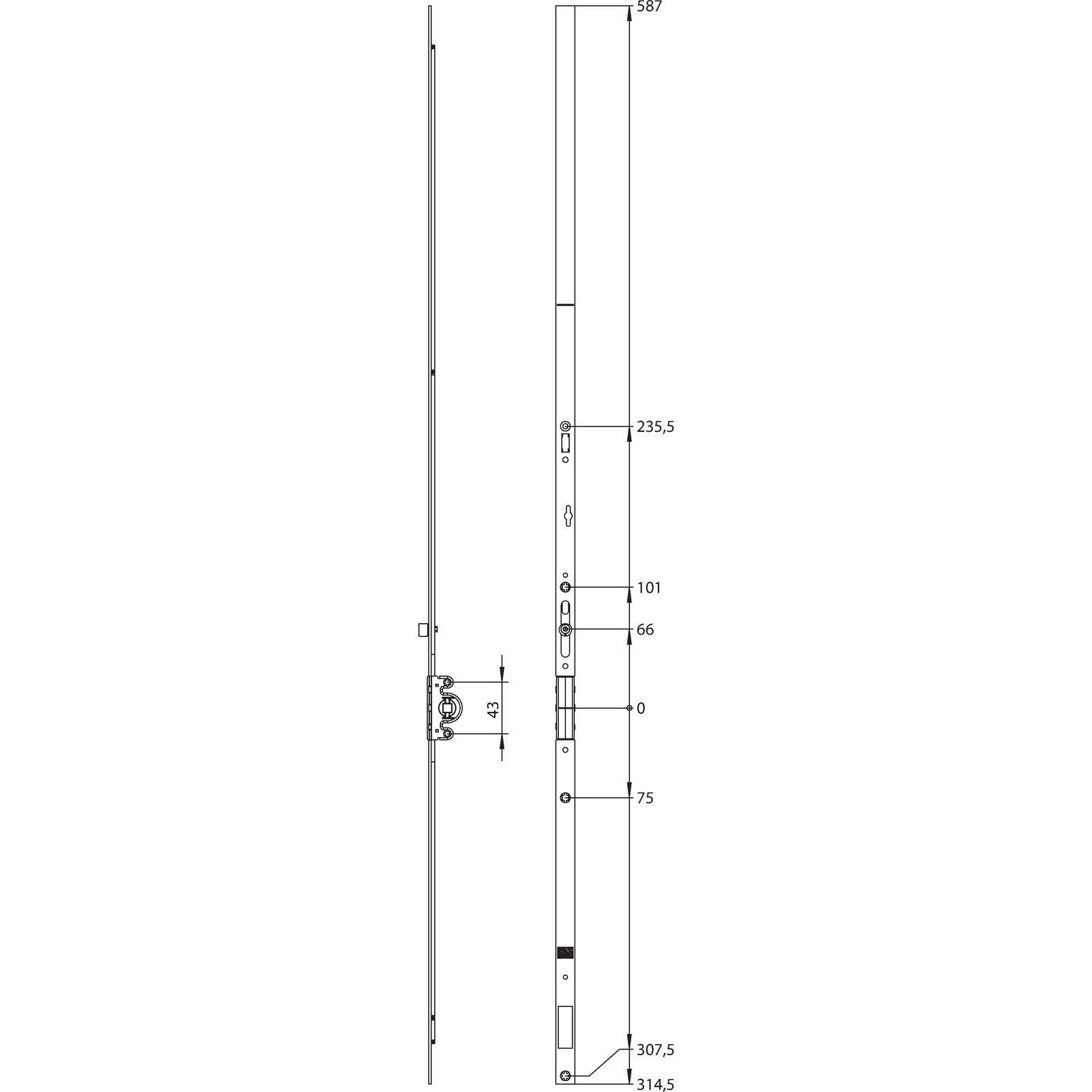 Winkhaus Getriebeschiene GRK 1100/1 G413