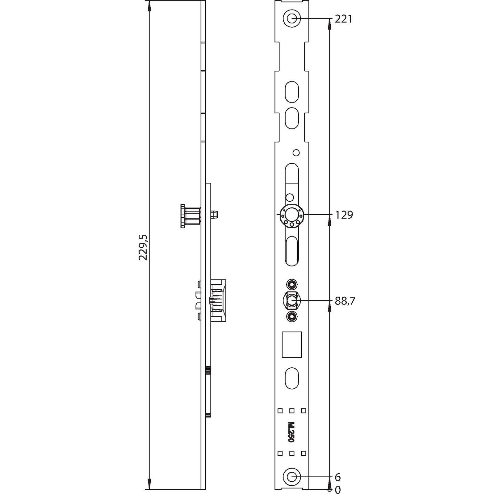 Winkhaus Mittenverriegelung M.250-1, 1 Zapfen