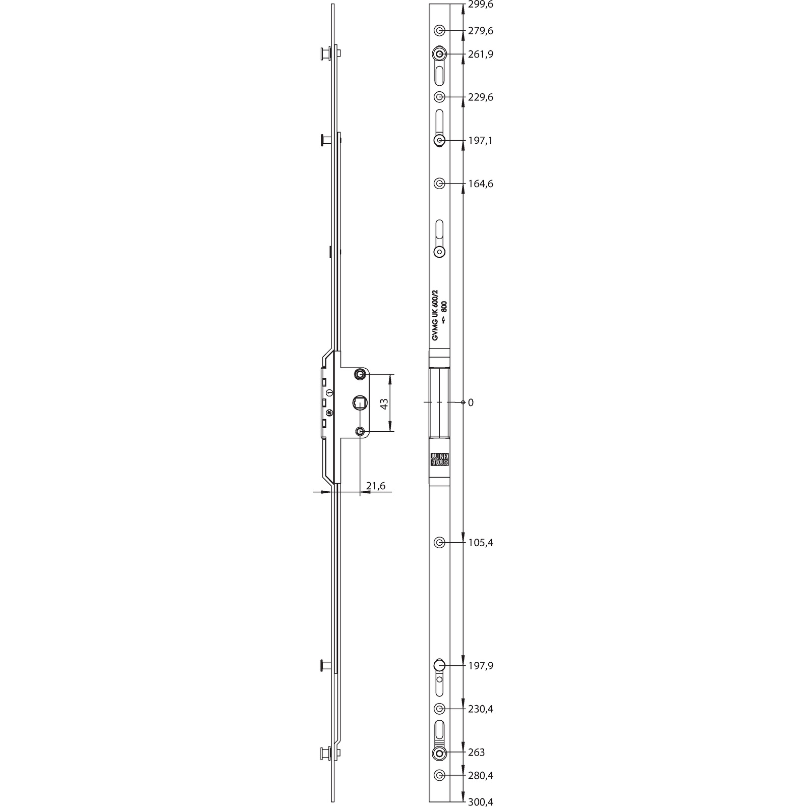 Winkhaus V.Getriebe GVMG UK600/2 D22-7 SL