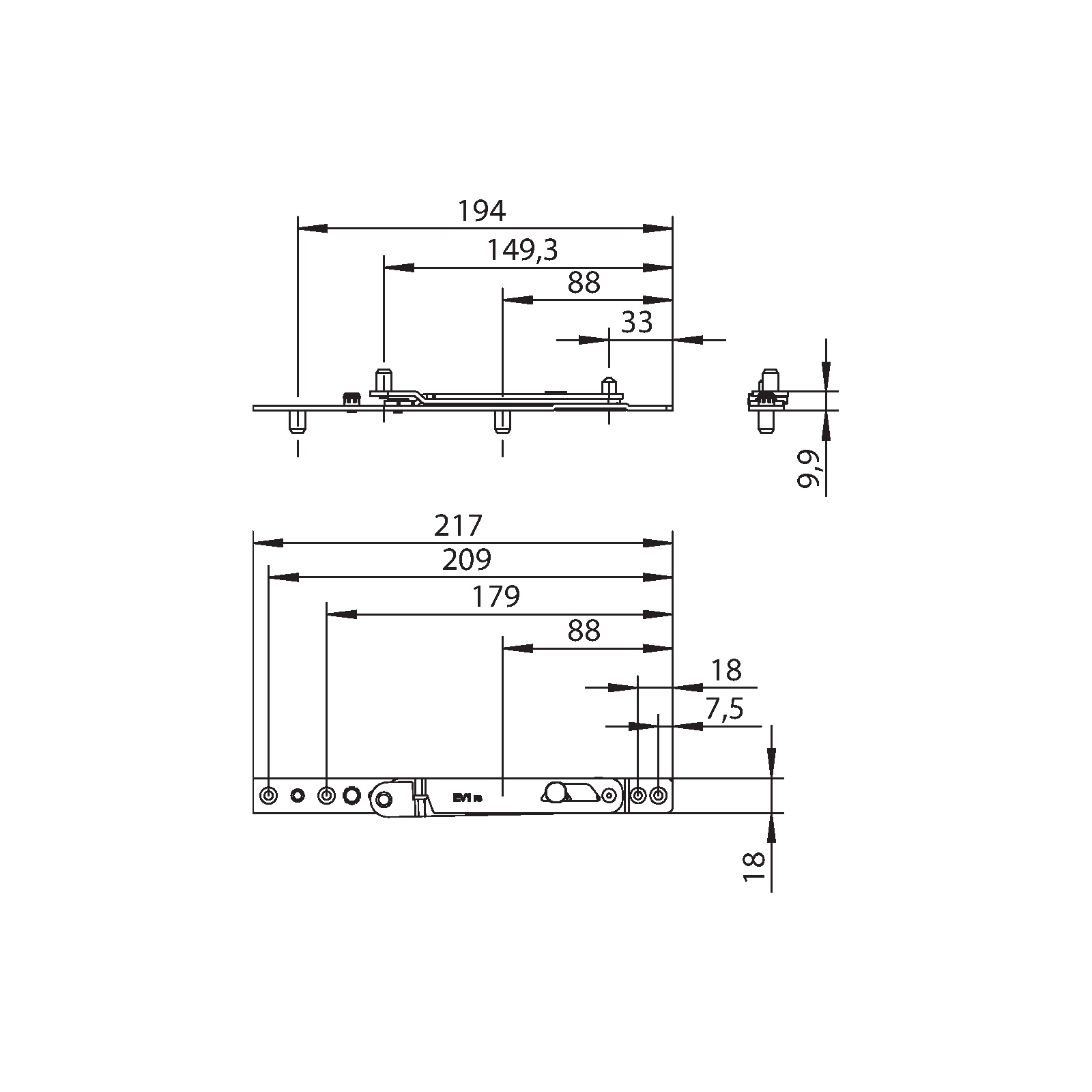 Winkhaus Ecklager EV-3/1-Z RS SL