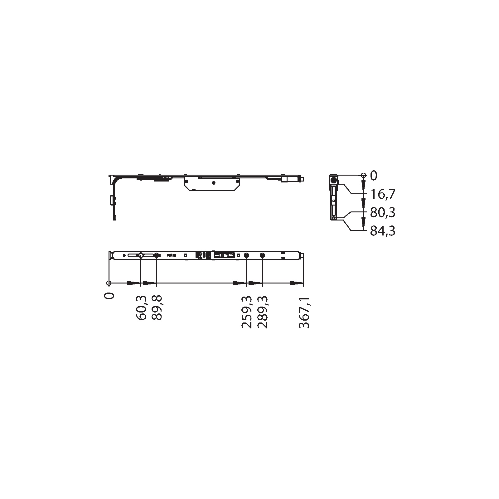 Winkhaus Eckumlenkung ES 1/16 LS SL