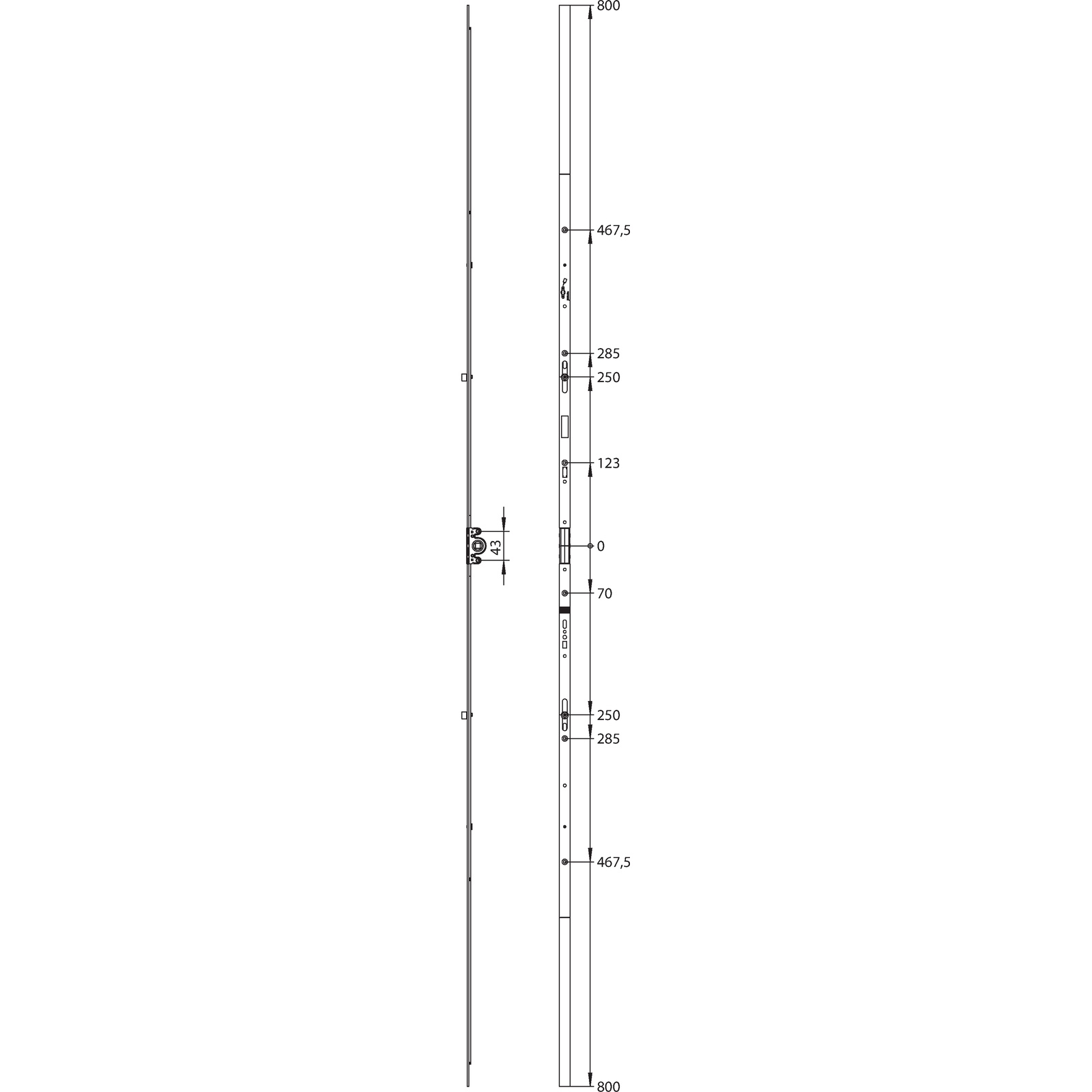 Winkhaus Getriebeschiene GRM 1800/2